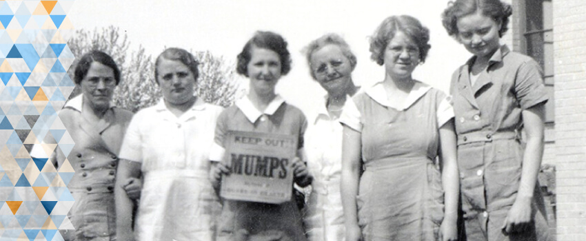 Some of the sisters pose for a photo on campus.